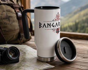 Bangaranga Edelstahl Reisebecher | Bulgarische Folklore inspirierte Becher, Eurosion-Kaffeetasse