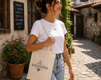Bangaranga Tote Bag | Bulgarian Folk Inspired Canvas Market Bag