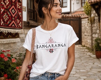 Bangaranga Graphic T-Shirt | Balkan Folk Inspired, Eurovision Fashion, Bulgarian Motif Shirt