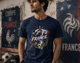France Soccer FIFA World Championship 2026 T-Shirt | Football Tricolor Design