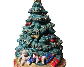 ヴィンテージ鋳鉄製ドアストッパー - クリスマスツリー メリークリスマス