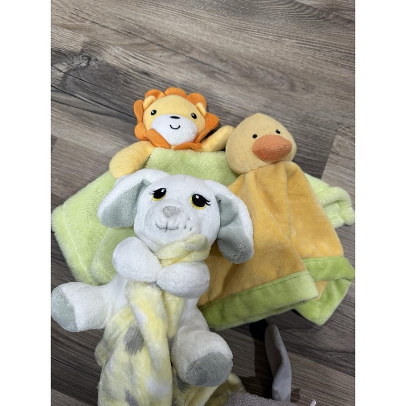 vtg Baby Bear Lovey Snuggie deken deken bundel Fox Bunny Lion Koala Puppy afbeelding 5