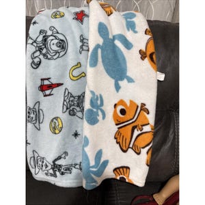 Vintage Disney Baby Toy Story & Finding Nemo Blanket Baby Toddler image 1
