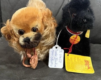 Peluche Steiff Mini Barboncino Nero con targhetta e Mini Pechinese