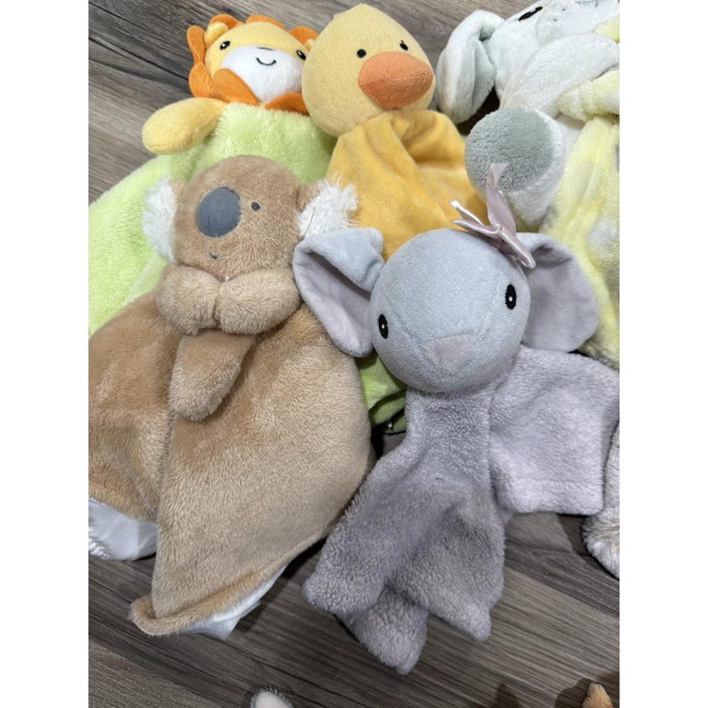 vtg Baby Bear Lovey Snuggie deken deken bundel Fox Bunny Lion Koala Puppy afbeelding 4