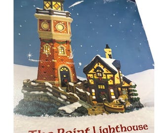 Carole Towne Collection 2004 The Point Lighthouse Christmas Town Tested Works!!