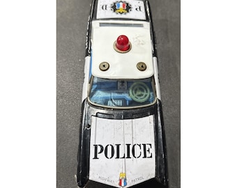 Vtg  Bandai Japan Ford Highway Patrol Tin Litho Police Car Toy