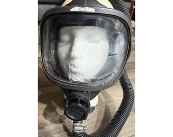 Vintage North Full Face Respirator Mask with Hose Black Industrial Safety Gear