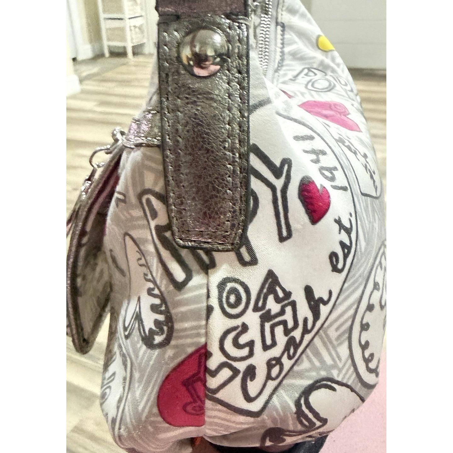 Coach Poppy Hearts Glitter Hobo Shoulder Purse Bag - Etsy