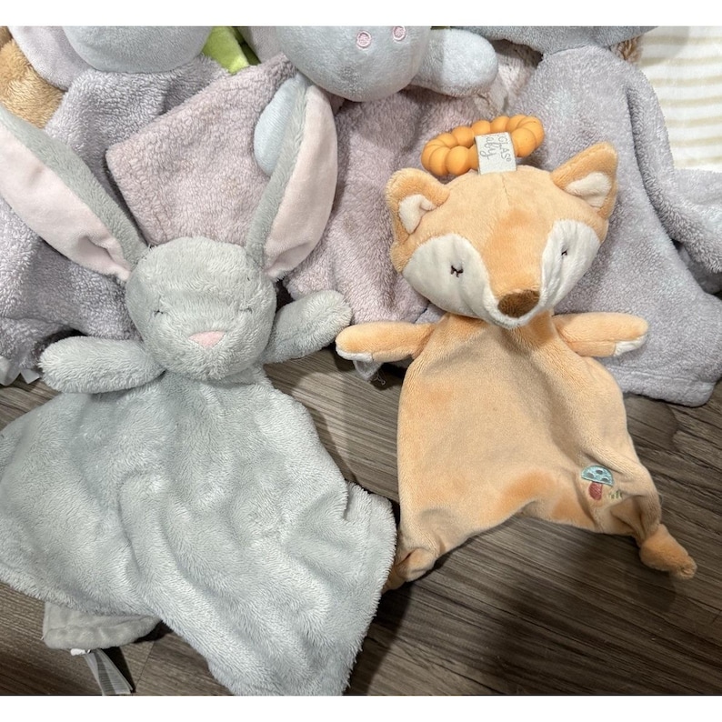 vtg Baby Bear Lovey Snuggie deken deken bundel Fox Bunny Lion Koala Puppy afbeelding 2