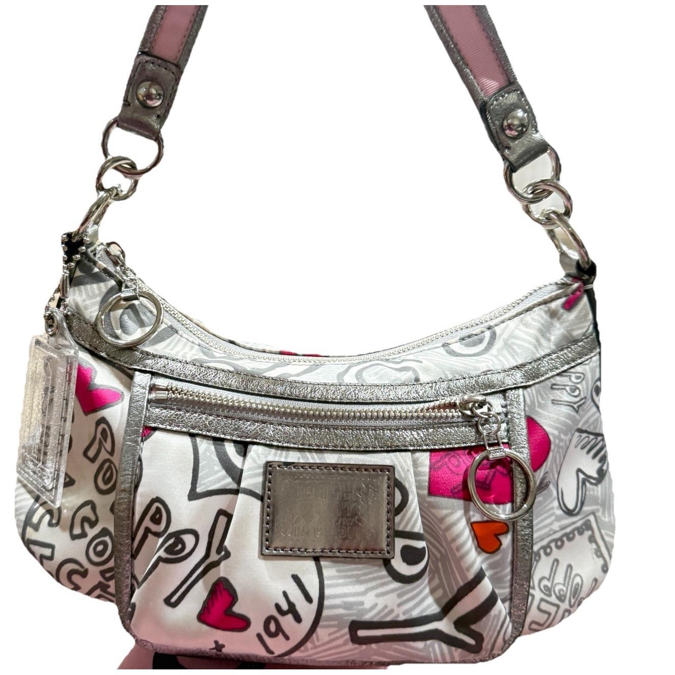 Coach Poppy Hearts Glitter Hobo Shoulder Purse Bag - Etsy