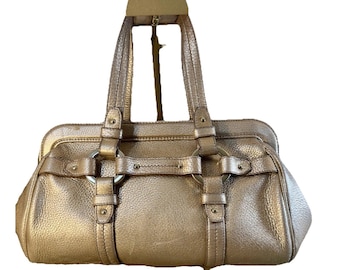 BALLY metallic roségouden lederen schoudertas tas portemonnee zeldzaam