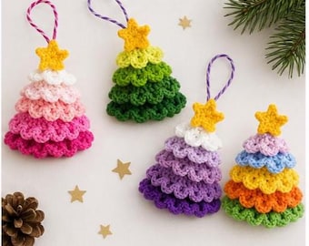 Christmas Tree Crochet Pattern PDF- Amigurumi Xmas Decoration - Mini Ornament Beginner Friendly -Holiday Festive
