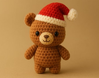 Amigurumi Christmas Teddy Bear – No-Sew Crochet Plush Pattern