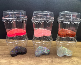 Glitter Heart Spiderling Enclosure 3”