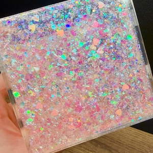 3" Glitter Cube Enclosure Pink frost