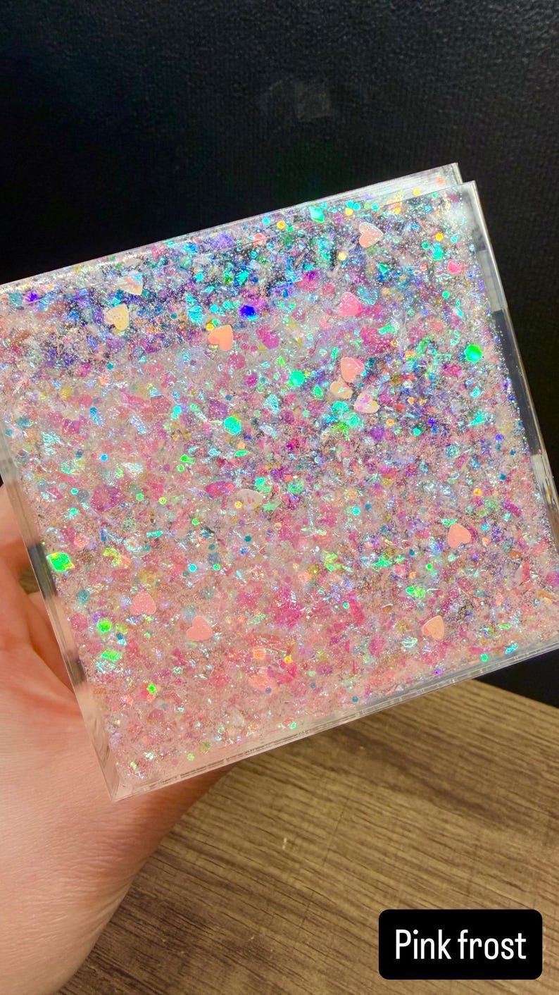 3" Glitter Cube Enclosure Pink frost