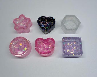 Micro 1" Glitter Resin Water or Food Bowl