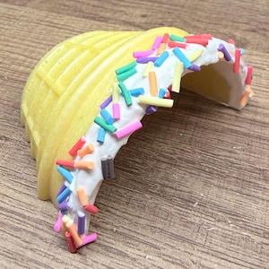 Faux Ice Cream Cone with Sprinkles Resin Hyperrealistic Hide 3”