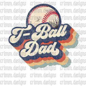 Retro T-Ball Dad Sublimation Design Download