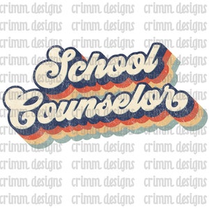 Retro School Counselor Sublimation Design Download