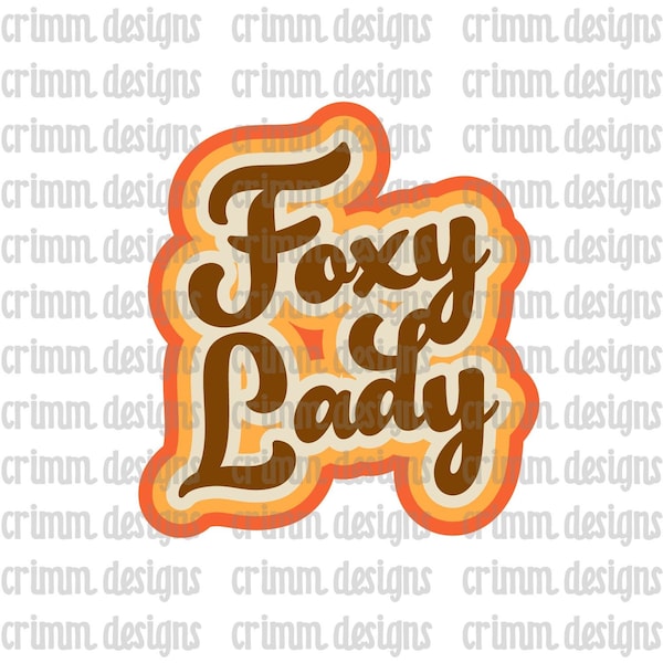 Retro Foxy Lady Sublimation Design Download