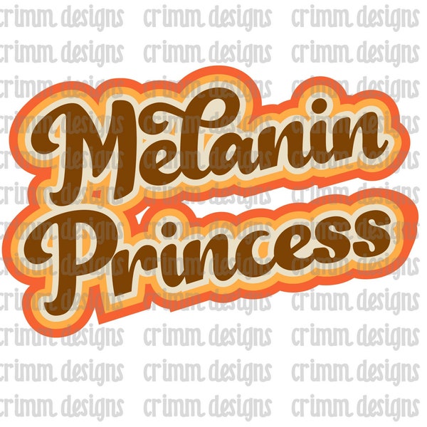 Retro Melanin Princess Sublimation Design Download