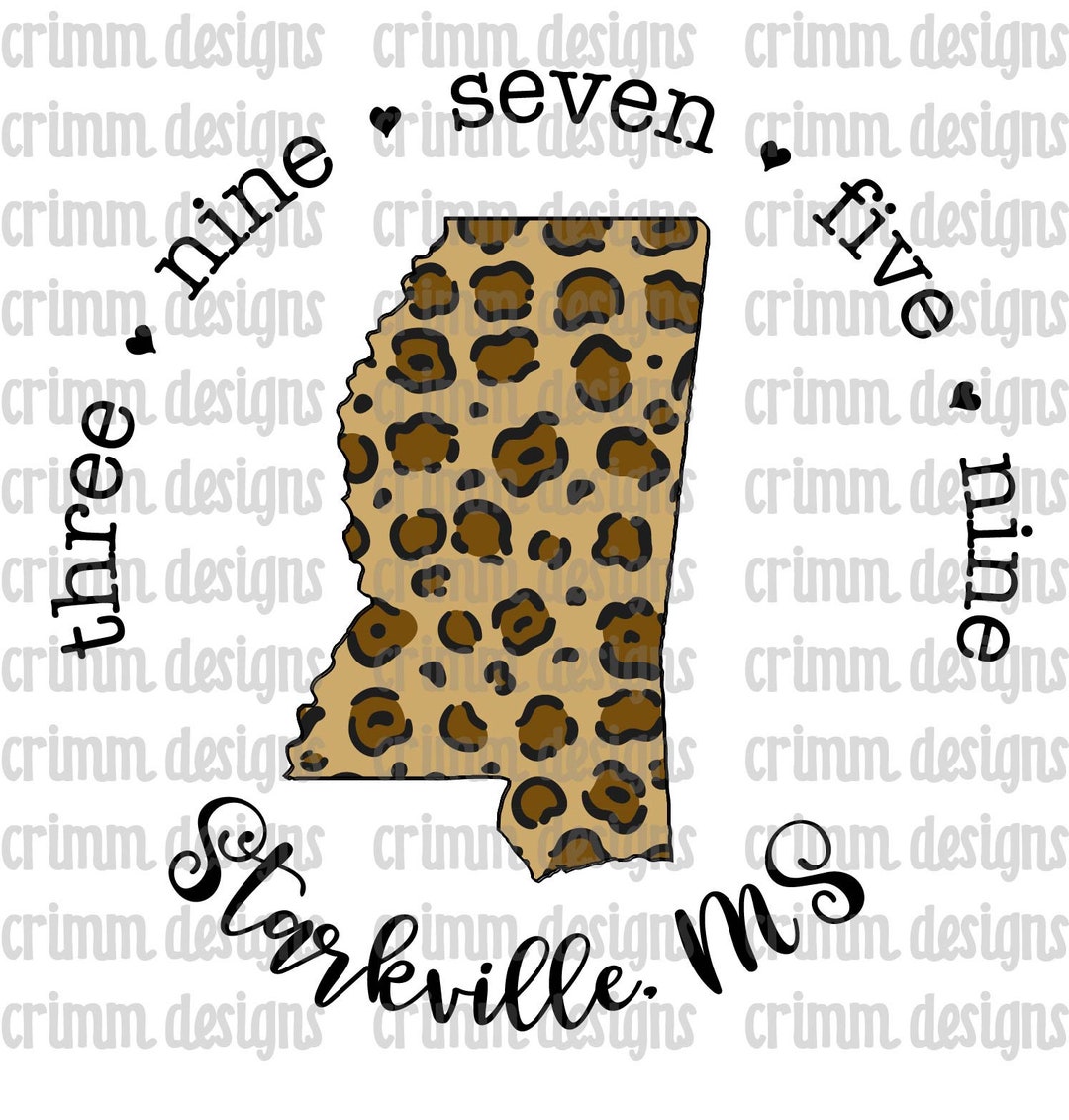 Leopard Starkville Mississippi Zip Code Sublimation Design Download Etsy