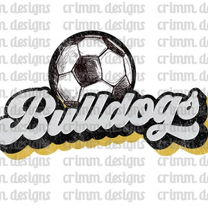 Retro Soccer Bulldogs Sublimation Design Download