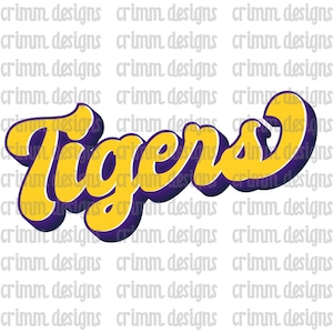 Layered Retro Tigers Sublimation Design Descargar