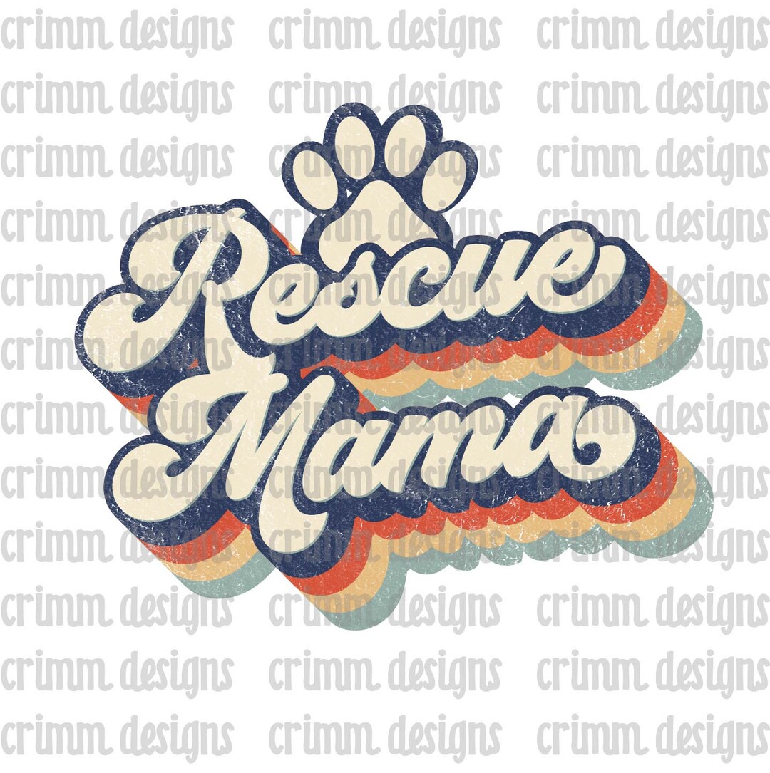 Retro Dog Mom Rescue Mama Sublimation Design Download - Etsy