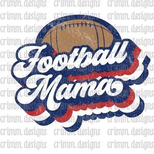Retro Football Mama Red White Blue Sublimation Design Download
