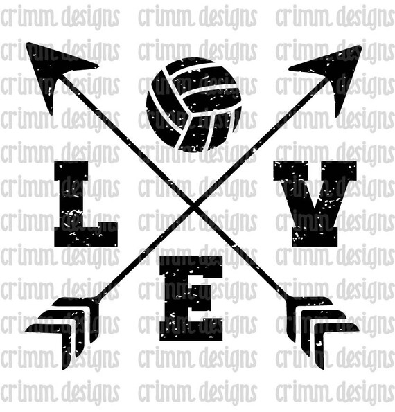 Volleyball Love Arrows Sublimation Transfer Design Download Etsy