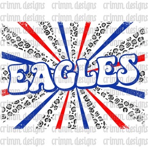 Retro Eagles Sun Burst Leopard Custom Sublimation Design Download