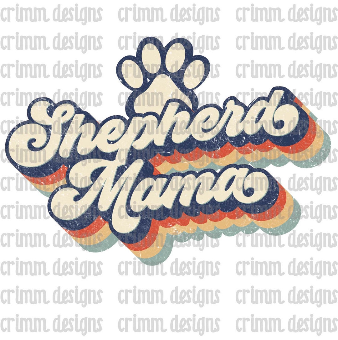 Retro Dog Mom Shepherd Mama Sublimation Design Download - Etsy