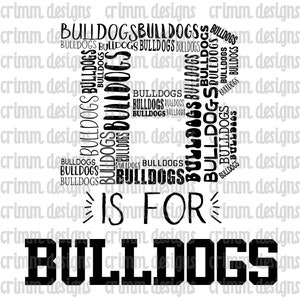 B is for Bulldogs Sublimation Design Download