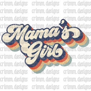 Retro Mama&#39;s Girl Sublimation Design Download