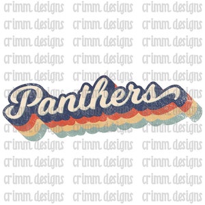 Retro Panthers Sublimation Design Download