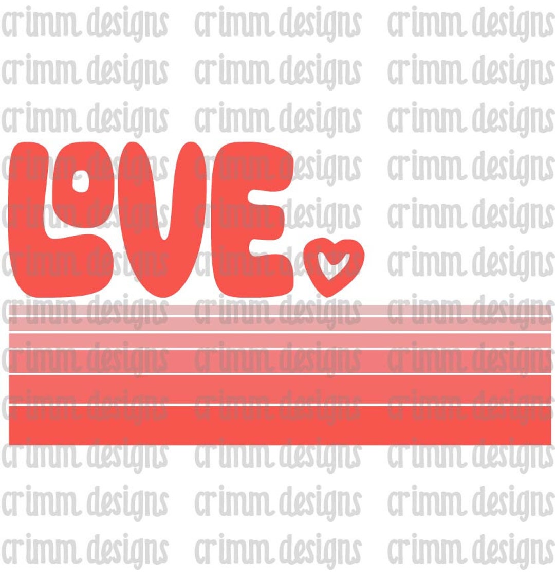 Retro Love Stripes Sublimation Design Digital Download - Etsy