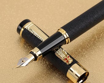 18Kゴールドペン先万年筆、ステンレススチール万年筆、筆記、書道