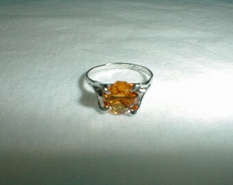 j esposito sterling silver ring size 3 ring small size sterling ring topaz citrine cz ascher cut childs sparkling sterling ring espo ring