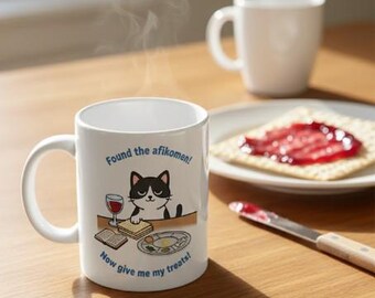 Funny Jewish Cat Mug | Passover Judaica Gift | Cute Kosher Kittens Mug | Jewish Humor Coffee Cup | Jewish Humour Tea Mug