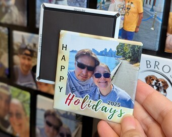 Fridge Magnet – 2.5 Inch Square Happy Holidays 2025 Keepsake