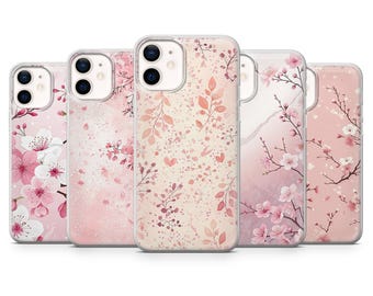 Cherry Blossom Phone Case Sakura Floral Cover for iPhone 17, 16E, 15, 14, 13 Samsung S25, S24, S23, A56, A15 Pixel 10Pro XL, 9A, 8A, 8Pro 7A