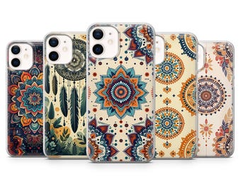 Boho Phone Case Mandala Dreamcatcher Cover for iPhone 17, 16, 15, 14 13 Samsung S25, S24, S23, A56 A15 Pixel 10Pro XL 9A, 8A, 8Pro 7A