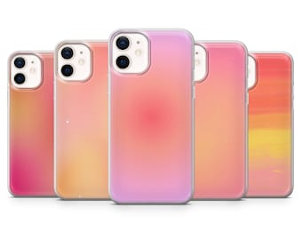 Funda degradada para teléfono, diseño cálido atardecer pastel, compatible con iPhone 17 Pro, 16, 15, 14, 13; Samsung S25, S24, S23, A56, A15; Pixel 10 Pro, 9A, 8A, 8 Pro, 7A