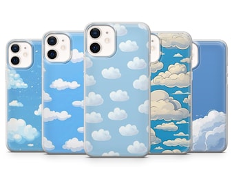 Cloud Phone Case Blue Sky Cartoon Cover for iPhone 17Pro, 16, 15, 14, 13, Samsung S25, S24, S23, A56, A15 Pixel 10Pro 9A, 8A, 8Pro, 7A