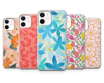 Funda para teléfono con diseño de hibisco, floral tropical, ideal para el verano. Compatible con iPhone 17 Pro, 16, 15, 14, 13; Samsung S25, S24, S23, A56, A15; Pixel 10 Pro, 9A, 8A, 8 Pro, 7A.