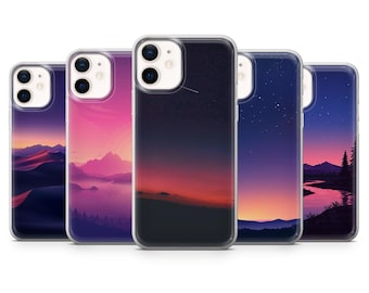 Funda para teléfono Mountain Dusk con paisaje de aventuras para iPhone 17Pro, 16, 15, 14 y 13, Samsung S25, S24, S23, A56, A15, Pixel 10Pro, 9A, 8A, 8Pro y 7A