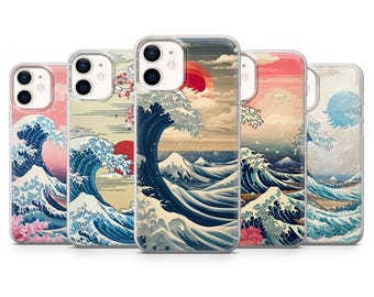 Wave Phone Case Hokusai Japanese Wave Cover for iPhone 17Pro, 16, 15, 14, 13, Samsung S25, S24, S23, A56, A15, Pixel 10Pro, 9A, 8A, 8Pro, 7A